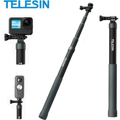 TELESIN-Perche à selfie monopode en fibre de carbone, longueur réglable, extensible avec vis 1.2, 3m, 1/4 m, GoPro Insta360, DJI Osmo Action - Publicité TELESIN-Perche à selfie monopode en fibre de carbone, longueur réglable, extensible avec vis 1.2, 3m, 1/4 m, GoPro Insta360, DJI Osmo Action - Publicité