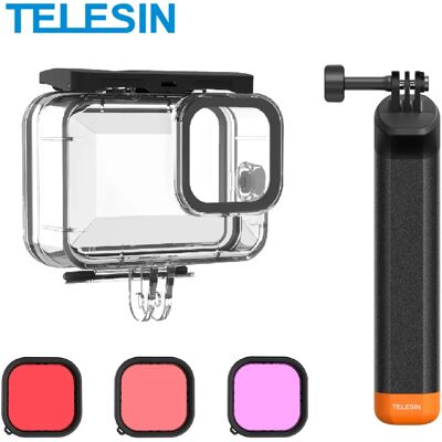 TELESIN – boîtier étanche 60M pour Gopro Hero 13 12 11 10 9, couvercle de protection sous-marin pour plongée, filtre d'objectif, ensemble de tiges de flottabilité - Publicité TELESIN – boîtier étanche 60M pour Gopro Hero 13 12 11 10 9, couvercle de protection sous-marin pour plongée, filtre d'objectif, ensemble de tiges de flottabilité - Publicité