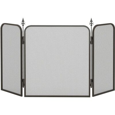 Homcom Spark Guard pour Cheminée avec 3 Panneaux Métalliques 96X1,3X56 cm Noir - Publicité Homcom Spark Guard pour Cheminée avec 3 Panneaux Métalliques 96X1,3X56 cm Noir - Publicité