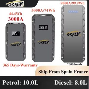 GKFLY 3000A 5000A 9000A démarreur de saut de voiture batterie externe Portable 12V dispositif de démarrage puissance batterie de voiture Booster Buster pour 10.0L 8.0L - Publicité GKFLY 3000A 5000A 9000A démarreur de saut de voiture batterie externe Portable 12V dispositif de démarrage puissance batterie de voiture Booster Buster pour 10.0L 8.0L - Publicité