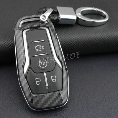 MIHUMOE Pour Ford Lincoln fibre de carbone voiture porte-clés couverture chaîne étui Fusion Explorer Mustang Edge F-150 Mondeo MKC MKX MKZ accessoires - Publicité MIHUMOE Pour Ford Lincoln fibre de carbone voiture porte-clés couverture chaîne étui Fusion Explorer Mustang Edge F-150 Mondeo MKC MKX MKZ accessoires - Publicité