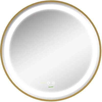 Kleankin-Miroir de salle de bain avec lumière LED, interrupteur tactile, 3 lumières réglables, Ø 60x4cm - Publicité Kleankin-Miroir de salle de bain avec lumière LED, interrupteur tactile, 3 lumières réglables, Ø 60x4cm - Publicité