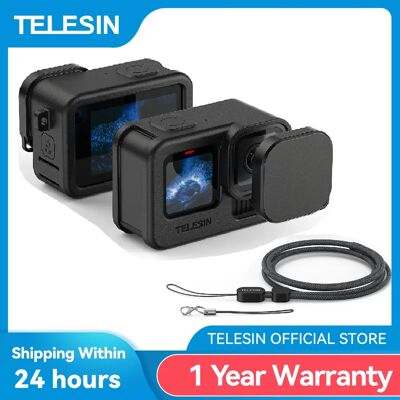 TELESIN étui de protection en Silicone pour GoPro 13 12 11 10 9 capuchon d'objectif noir main cou dragonne pour GoPro Hero noir accessoires - Publicité TELESIN étui de protection en Silicone pour GoPro 13 12 11 10 9 capuchon d'objectif noir main cou dragonne pour GoPro Hero noir accessoires - Publicité