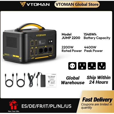 VTOMAN JUMP 2200 / JUMP 1800 centrale électrique Portable 828/1548Wh LiFeP04 batterie générateur solaire solaire pour la maison Camping en plein air - Publicité VTOMAN JUMP 2200 / JUMP 1800 centrale électrique Portable 828/1548Wh LiFeP04 batterie générateur solaire solaire pour la maison Camping en plein air - Publicité