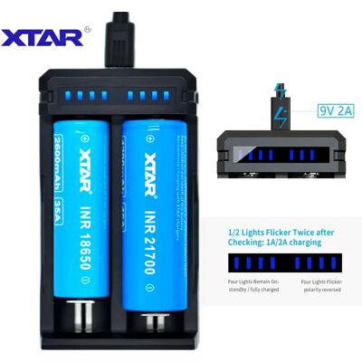 Chargeur XTAR SC2 Max 3A Charge rapide Batterie rechargeable 18650 18700 20700 21700 22650 25500 26650 Chargeur de batterie Li-Ion - Publicité Chargeur XTAR SC2 Max 3A Charge rapide Batterie rechargeable 18650 18700 20700 21700 22650 25500 26650 Chargeur de batterie Li-Ion - Publicité