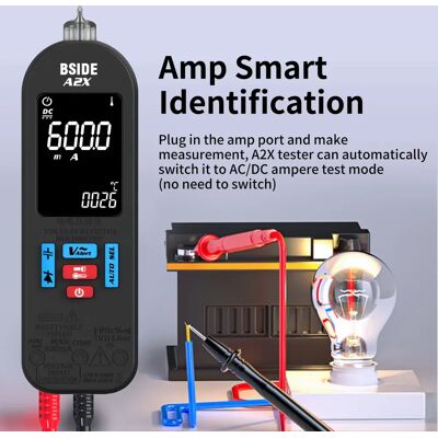BSIDE-Multimètre numérique intelligent, tension ACDC 620V, voltmètre multifonction, puzzles de courant itance Ohm connecté Hz, testeur de diode NCV - Publicité BSIDE-Multimètre numérique intelligent, tension ACDC 620V, voltmètre multifonction, puzzles de courant itance Ohm connecté Hz, testeur de diode NCV - Publicité