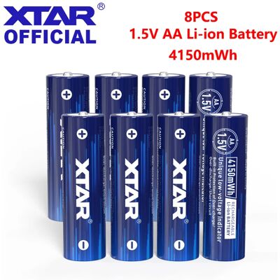 XTAR 8 pièces AA 4150mWh 1.5V Li-Ion batterie Rechargeable AA piles au Lithium avec indicateur LED intelligent batterie supérieure pour horloge souris - Publicité XTAR 8 pièces AA 4150mWh 1.5V Li-Ion batterie Rechargeable AA piles au Lithium avec indicateur LED intelligent batterie supérieure pour horloge souris - Publicité
