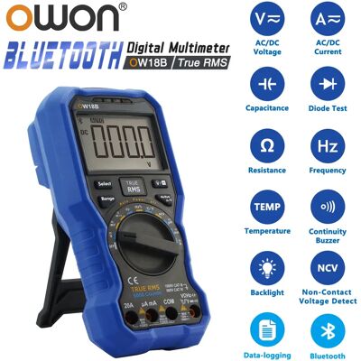 OWON OW18B multimètre numérique intelligent 6000 points multimètre Bluetooth True RMS 1000V AC DC testeur de tension ampèremètre compteur de fréquence - Publicité OWON OW18B multimètre numérique intelligent 6000 points multimètre Bluetooth True RMS 1000V AC DC testeur de tension ampèremètre compteur de fréquence - Publicité