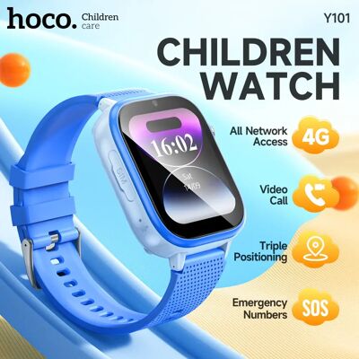 HOCO Montre Connectée CO Y101 4G pour Enfant, Garçon et Fille, Écran Tactile HD 2.5D de 1.83 Pouces, Support GPS/LBS/WiFi/Appel, 680mAh - Publicité HOCO Montre Connectée CO Y101 4G pour Enfant, Garçon et Fille, Écran Tactile HD 2.5D de 1.83 Pouces, Support GPS/LBS/WiFi/Appel, 680mAh - Publicité