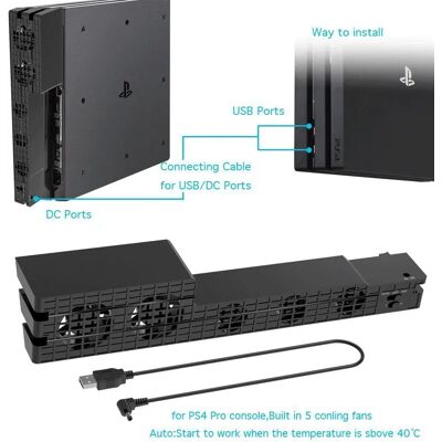 AyeBeau Support de ventilateur de Base pour Console de jeu Sony PS4 Pro Slim, Station de jeu Playstation PS 4, Support de refroidissement, accessoires de refroidissement, Support de jeu - Publicité AyeBeau Support de ventilateur de Base pour Console de jeu Sony PS4 Pro Slim, Station de jeu Playstation PS 4, Support de refroidissement, accessoires de refroidissement, Support de jeu - Publicité