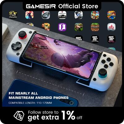 Manette de jeu pour téléphone portable GameSir X3 avec ventilateur de refroidissement pour Cloud Gaming Xbox Game Pass, STADIA, xCloud, GeForce Now - Publicité Manette de jeu pour téléphone portable GameSir X3 avec ventilateur de refroidissement pour Cloud Gaming Xbox Game Pass, STADIA, xCloud, GeForce Now - Publicité