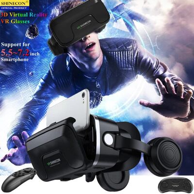 VR SHINECON Boîte de lunettes VR de réalité virtuelle originale, vidéo stéréo 3D, casque de casque VR en carton Google pour téléphone portable Max 7.2 ", prise en charge du manette de jeu - Publicité VR SHINECON Boîte de lunettes VR de réalité virtuelle originale, vidéo stéréo 3D, casque de casque VR en carton Google pour téléphone portable Max 7.2 ", prise en charge du manette de jeu - Publicité