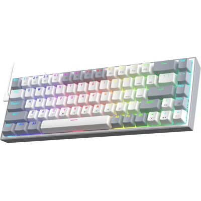 Redragon-Clavier de jeu filaire K631 Gery 65% RVB, clavier mécanique compact remplaçable à chaud, 68 prédire - Publicité Redragon-Clavier de jeu filaire K631 Gery 65% RVB, clavier mécanique compact remplaçable à chaud, 68 prédire - Publicité