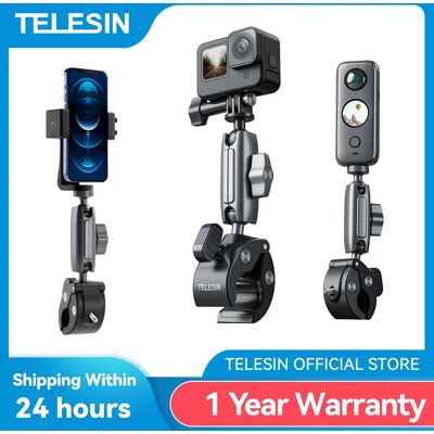 TELESIN Clip de moto de cyclisme bras magique 360 ° Super pince en alliage d'aluminium, trou de 1/4 pouces pour caméra GoPro, caméra d'action pour téléphone portable - Publicité TELESIN Clip de moto de cyclisme bras magique 360 ° Super pince en alliage d'aluminium, trou de 1/4 pouces pour caméra GoPro, caméra d'action pour téléphone portable - Publicité