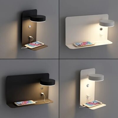 SUNMEIYI Mur LED lampe moderne simplicité intérieur applique murale chambre lampe de nuit lampe de chevet lumière LED avec Usb téléphone portable charge - Publicité SUNMEIYI Mur LED lampe moderne simplicité intérieur applique murale chambre lampe de nuit lampe de chevet lumière LED avec Usb téléphone portable charge - Publicité