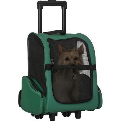 Transport pour Animaux PawHut Sac à Dos & Trolley - Vert - Publicité Transport pour Animaux PawHut Sac à Dos & Trolley - Vert - Publicité