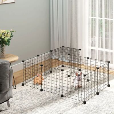 Enclos pour petits animaux PawHut DIY avec 24 panneaux - Cage modulaire pour lapins et chinchillas - Publicité Enclos pour petits animaux PawHut DIY avec 24 panneaux - Cage modulaire pour lapins et chinchillas - Publicité