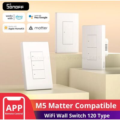 SONOFF M5 Matter WiFi interrupteur mural intelligent télécommande pour maison intelligente fonctionne avec Apple Home Alexa Google Assistant Alice - Publicité SONOFF M5 Matter WiFi interrupteur mural intelligent télécommande pour maison intelligente fonctionne avec Apple Home Alexa Google Assistant Alice - Publicité