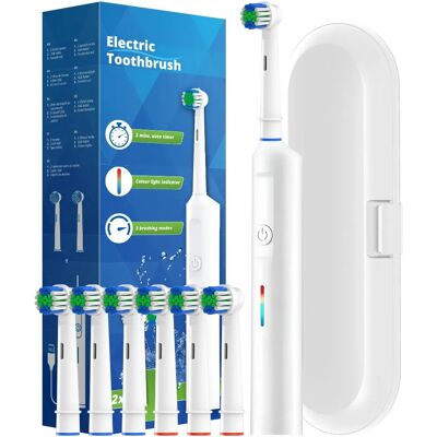 Aucun Brosse à dents électrique rotative - Rechargeable, Tech intelligente, 6 têtes - Publicité Aucun Brosse à dents électrique rotative - Rechargeable, Tech intelligente, 6 têtes - Publicité