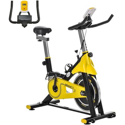 HOMCOM Vélo statique MCOM de salle de bain avec résistance réglable, jaune et noir - Publicité HOMCOM Vélo statique MCOM de salle de bain avec résistance réglable, jaune et noir - Publicité