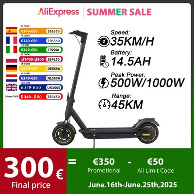 JUICEASE 1000W Scooter électrique 45KM portée maximale application intelligente trottinette électrique intelligente 14,5AH 10 pouces Anti-crevaison pneu Scooter - Publicité JUICEASE 1000W Scooter électrique 45KM portée maximale application intelligente trottinette électrique intelligente 14,5AH 10 pouces Anti-crevaison pneu Scooter - Publicité