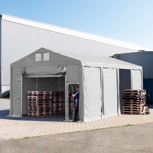 TOOLPORT 6x8 m tente de stockage, PVC 850, H. 3 m avec porte actionnée par traction, gris, sans statique - (79814) - Publicité TOOLPORT 6x8 m tente de stockage, PVC 850, H. 3 m avec porte actionnée par traction, gris, sans statique - (79814) - Publicité