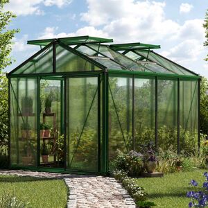 GFP 235 x 311 cm Serre de jardin, revêtement par poudre vert, incl. kit d'accessoires Pro 2 - (GFPV00187) - Publicité GFP 235 x 311 cm Serre de jardin, revêtement par poudre vert, incl. kit d'accessoires Pro 2 - (GFPV00187) - Publicité
