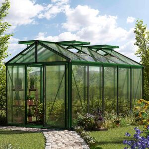 GFP 235 x 385 cm Serre de jardin, revêtement par poudre vert - (GFPV00194) - Publicité GFP 235 x 385 cm Serre de jardin, revêtement par poudre vert - (GFPV00194) - Publicité