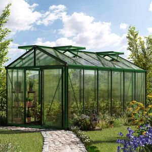 GFP 235 x 460 cm Serre de jardin, revêtement par poudre vert - (GFPV00203) - Publicité GFP 235 x 460 cm Serre de jardin, revêtement par poudre vert - (GFPV00203) - Publicité