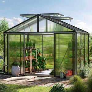 GFP 311 x 235 cm Serre de jardin, revêtement par poudre anthracite - (GFPV00239) - Publicité GFP 311 x 235 cm Serre de jardin, revêtement par poudre anthracite - (GFPV00239) - Publicité