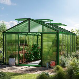 GFP 311 x 534 cm Serre de jardin, revêtement par poudre vert - (GFPV00278) - Publicité GFP 311 x 534 cm Serre de jardin, revêtement par poudre vert - (GFPV00278) - Publicité