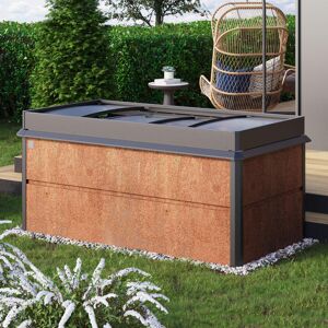 PRIMEYARD 200 x 100 x 77 cm Carré potager surélevé, acier corten, aspect rouille, inclus une mini serre et une protection anti-limaces - (GFPV00786) - Publicité PRIMEYARD 200 x 100 x 77 cm Carré potager surélevé, acier corten, aspect rouille, inclus une mini serre et une protection anti-limaces - (GFPV00786) - Publicité
