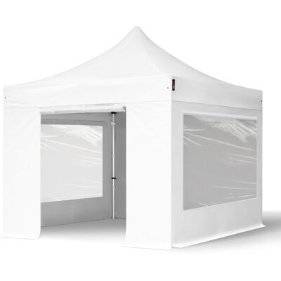 TOOLPORT 3x3 m Tonnelle pliante Alu, PVC 850, côtés panoramiques, blanc - (582008) - Publicité TOOLPORT 3x3 m Tonnelle pliante Alu, PVC 850, côtés panoramiques, blanc - (582008) - Publicité