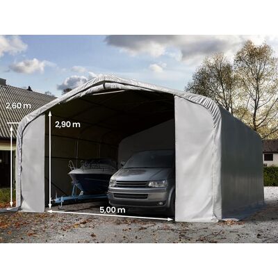 TOOLPORT 7x7 m, Tente garage de stockage, PVC 850, porte 5,0x2,9 m, gris, avec statique (type de sol : terre) - (99456) - Publicité TOOLPORT 7x7 m, Tente garage de stockage, PVC 850, porte 5,0x2,9 m, gris, avec statique (type de sol : terre) - (99456) - Publicité