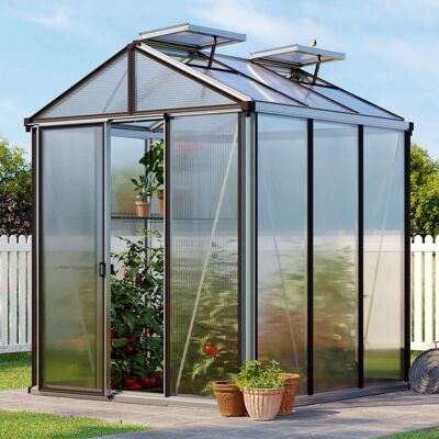 Serre GFP 1,99x1,99m - Polycarbonate, Résistant aux intempéries, Aluminium - Publicité Serre GFP 1,99x1,99m - Polycarbonate, Résistant aux intempéries, Aluminium - Publicité
