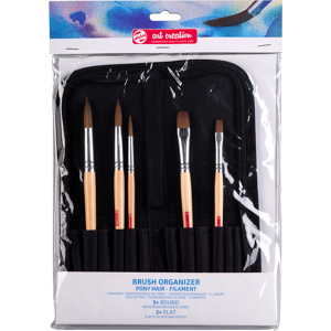 TALENS ART CREATION Set de 5 pinceaux à aquarelle avec étui - Poney/Polyester - Publicité TALENS ART CREATION Set de 5 pinceaux à aquarelle avec étui - Poney/Polyester - Publicité