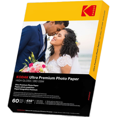 Papier photo premium Kodak - 10x15cm - Brillant - Pack 60 - Publicité Papier photo premium Kodak - 10x15cm - Brillant - Pack 60 - Publicité