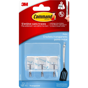Command™Crochet pointe métal Transparent Petit Modèle - Publicité Command™Crochet pointe métal Transparent Petit Modèle - Publicité