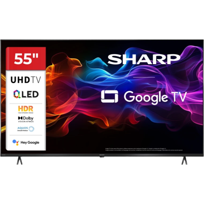 Sharp 55HP5265E Téléviseur 4K Ultra HD QLED Google TV - 140 cm - Publicité Sharp 55HP5265E Téléviseur 4K Ultra HD QLED Google TV - 140 cm - Publicité