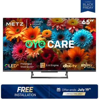 Metz 65MQF7500Z TV 65 pouces 165 cm QLED 4K UHD Google TV, HDR10+, Dolby Vision & Atmos, HDMI 2.1, VRR, MEMC, Chromecast intégré, triple tuner DVB-T/T2/C/S/S2, faible lumière bleue, Classe énergétique F - Publicité Metz 65MQF7500Z TV 65 pouces 165 cm QLED 4K UHD Google TV, HDR10+, Dolby Vision & Atmos, HDMI 2.1, VRR, MEMC, Chromecast intégré, triple tuner DVB-T/T2/C/S/S2, faible lumière bleue, Classe énergétique F - Publicité