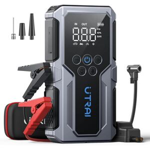 UTRAI JS-9 3000A Booster de démarrage pour voiture avec compresseur d'air 150 PSI, batterie externe QC 18 W, chargeur de batterie de voiture 12 V, écran LED et lampe de poche à 3 modes - Publicité UTRAI JS-9 3000A Booster de démarrage pour voiture avec compresseur d'air 150 PSI, batterie externe QC 18 W, chargeur de batterie de voiture 12 V, écran LED et lampe de poche à 3 modes - Publicité