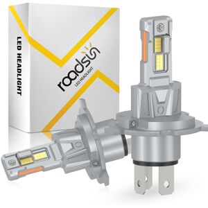 Roadsun H4 HB2/9003 Ampoules de phare double intensité, 6000 K blanc, sans ventilateur, antibrouillard, Plug & Play - Publicité Roadsun H4 HB2/9003 Ampoules de phare double intensité, 6000 K blanc, sans ventilateur, antibrouillard, Plug & Play - Publicité