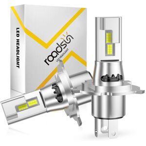 Roadsun H4/9003/HB2 Ampoule 500 % plus lumineuse, 6500K blanc froid, étanche IP68 avec taille 1:1 équivalente aux halogènes, ventilateur de refroidissement 16 000 tr/min et Plug & Play pour feux de croisement et de route - Publicité Roadsun H4/9003/HB2 Ampoule 500 % plus lumineuse, 6500K blanc froid, étanche IP68 avec taille 1:1 équivalente aux halogènes, ventilateur de refroidissement 16 000 tr/min et Plug & Play pour feux de croisement et de route - Publicité