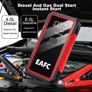 EAFC 2000A Booster de batterie de voiture avec batterie 10 000 mAh, alimentation d’urgence portable pour véhicules à essence et diesel (jusqu’à 6,0 L essence / 4,0 L diesel), booster de batterie 12 V avec lampe de poche LED et protection de sécurité - Publicité EAFC 2000A Booster de batterie de voiture avec batterie 10 000 mAh, alimentation d’urgence portable pour véhicules à essence et diesel (jusqu’à 6,0 L essence / 4,0 L diesel), booster de batterie 12 V avec lampe de poche LED et protection de sécurité - Publicité