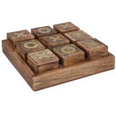 Atmosphera Jeu de morpion Oscar en bois de manguier - 23 × 23 cm - Publicité Atmosphera Jeu de morpion Oscar en bois de manguier - 23 × 23 cm - Publicité