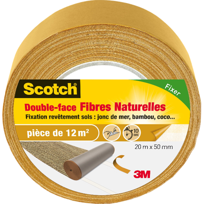 Scotch®Double Face Fibres Naturelles 20m x 50mm - Publicité Scotch®Double Face Fibres Naturelles 20m x 50mm - Publicité