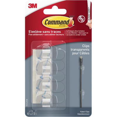 Command™ Clips transparents pour câble - Petit modèle - Publicité Command™ Clips transparents pour câble - Petit modèle - Publicité