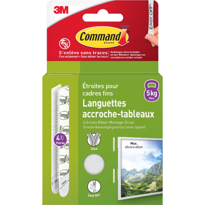 Command™Languette de fixation enlevable tableau Blanc Cadres fins - Publicité Command™Languette de fixation enlevable tableau Blanc Cadres fins - Publicité