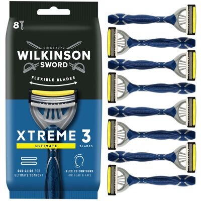 Wilkinson Sword - Xtreme 3 Ultimate Comfort - pour hommes - pack de 8 - Rasoir jetable - Publicité Wilkinson Sword - Xtreme 3 Ultimate Comfort - pour hommes - pack de 8 - Rasoir jetable - Publicité