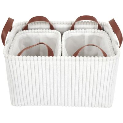 HOME DECO FACTORY HOME_DECO_FACTORY WHITE STORAGE BASKET X3 H20CM - Publicité HOME DECO FACTORY HOME_DECO_FACTORY WHITE STORAGE BASKET X3 H20CM - Publicité